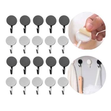Imagem de Kit 20 Ganchos Adesivos Organizador Sem Furos Suporte De Parede Conjunto de Ganchos autocolante dupla face Pano De Prato Cozinha para Cozinha banheiro - UpShop