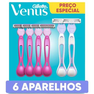 Imagem de 1 Kit Gillette Venus Suave Aparelho de Depilação Descartável 4 Uds + Gillette Venus Íntima Aparelho de Depilação 2 Uds
