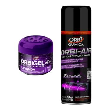 Imagem de Limpa Ar Condicionado Higienização Automotiva + Aromatizante | Cheirinho | Odorizador Fragrância Lavanda