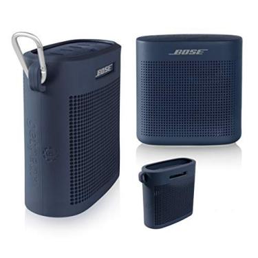 Imagem de getgear Capa de silicone para alto-falante Bose SoundLink Color Bluetooth II, design personalizado com proteção total em 6 direções, melhor combinação em forma e cor (azul meia-noite)