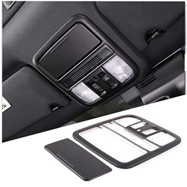 Imagem de HIRUFAIT Acabamento da tampa do painel de luz de leitura frontal para Honda Pilot 2019-2022, material ABS luz de leitura capa decorativa protetor acessórios (preto fosco)