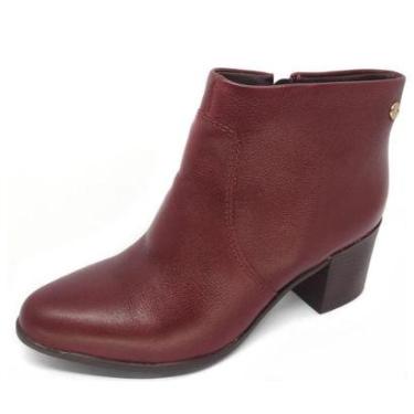 Imagem de Bota Bottero Cano Baixo Salto Médio Couro Zíper Lateral-Feminino