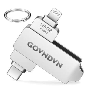 Imagem de Stick de foto genuíno de 128 GB certificado pela Apple MFi para iPhone 16, 15, 14, 13, 12 e 11, pen drive USB C Lightning tipo C, unidade de backup sem capacidade falsa para iPad, Android, PC, cartão