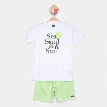 Imagem de Conjunto Curto Infantil Romitex Areia e Sol Camiseta + Short Moletinho Menino-Masculino