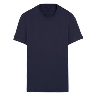 Imagem de Camiseta Ellus Masculina Cotton Fine Classic Logo Azul Marinho-Masculino