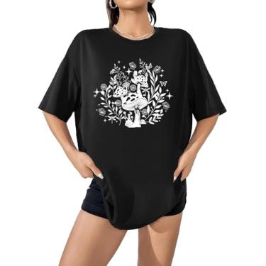 Imagem de Remidoo Camiseta feminina Sun and Moon Tie Dye gola redonda manga curta casual engraçada linda camiseta adolescente, Mr Black, M