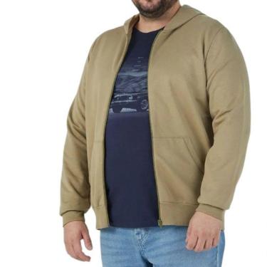 Imagem de Jaqueta Masculina Básica com Capuz em Moletom Flanelado Plus Size- Malwee-Masculino