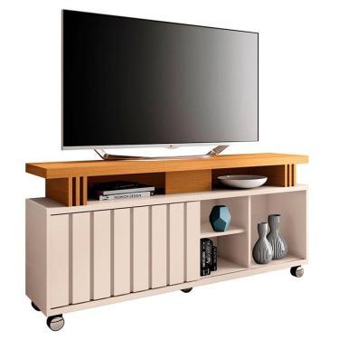 Imagem de Rack Bancada para Sala Rivera 1.3 Off White Cinamomo - HB Móveis