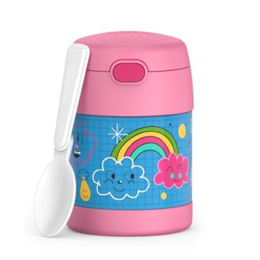 Imagem de THERMOS FUNTAINER Pote de comida infantil isolado a vácuo de aço inoxidável de 293 ml com colher, caderno de desenho