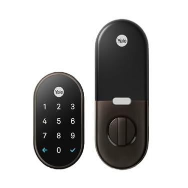 Imagem de Google Nest x Yale Lock – Trava inteligente à prova de adulteração para entrada sem chave – Fechadura de fechadura para porta da frente – Bronze polido a óleo