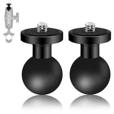 Imagem de Adaptador de montagem esférica de liga de alumínio de 2,5 cm com parafuso rosqueado de 0,67 cm - 20 para câmera de ação Insta360 One X3, X2, X, R, RS, GoPro, DJI OSMO, compatível com suporte de cabeça