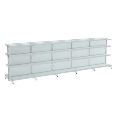 Imagem de Gondola Centro 137 Fit Ate 5 Metros Branco 40 Bandeja Sp Eti