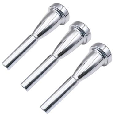 Imagem de Bocal melofone, conjunto de bocal de trompete, 7C 5C 3C, pacote com 3, prata, para iniciantes e profissionais