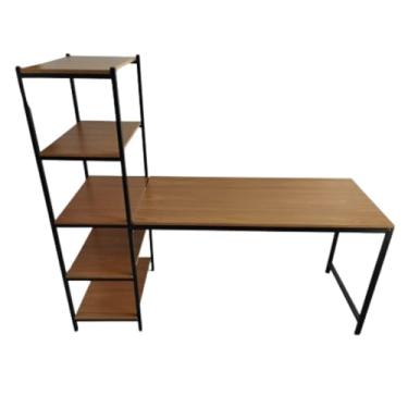 Imagem de HENVIFER, MESA C/ 5 PRATELEIRAS ESCRIVANINHA ESTUDOS CONCURSO NOTEBOOK