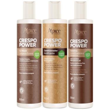 Imagem de Kit Apse Crespo Power Co Wash + Condicionador + Gelatina Umidificadora Ativadora Cabelo Vegano