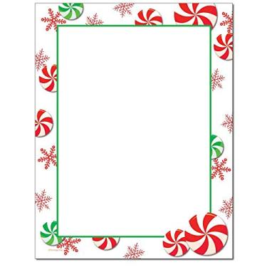 Imagem de Papel timbrado de Natal Peppermints para impressora a laser e jato de tinta (em branco, 100 folhas)