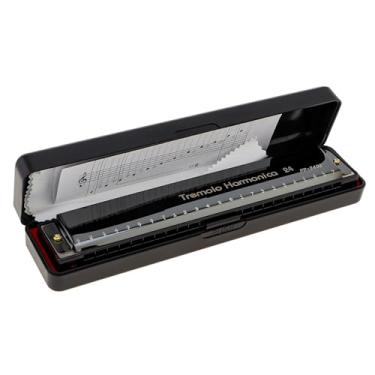 Imagem de OriGlam Harmonica Key C 24 furos, gaita tremolo profissional, gaita tremolo de desempenho para adultos crianças iniciantes com estojo rígido e tecido