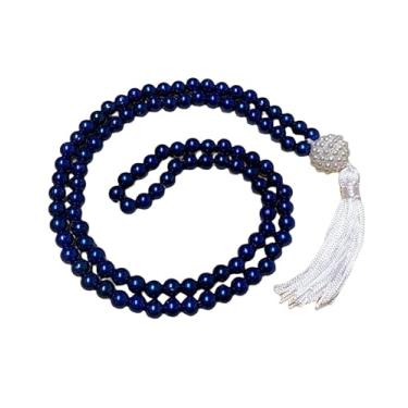 Imagem de Japamala 108 Contas Pérola Azul Escuro 8mm Meditação Colar