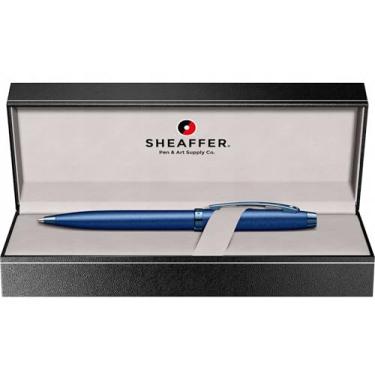 Imagem de Sheaffer Caneta azul acetinado 100 com acabamento azul PVD | Caneta azul premium | Caixa de presente para caneta premium (esferográfica)