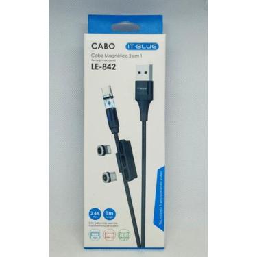 Imagem de Cabo magnetico it blue LE-842 3 em 1 - IT-BLUE