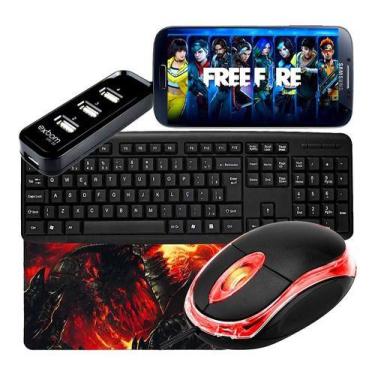 Imagem de Kit Mobilador Gamer Completo com Teclado Mouse e Pad Compatível com An