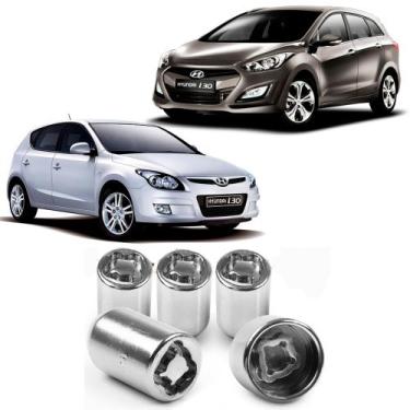 Imagem de Kit Parafuso Porca Antifurto 6CRA Roda Hyundai I30 Todos - RODAFUSO