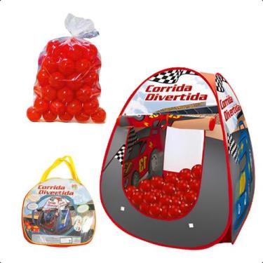 Imagem de Barraca Infantil Dobrável Bolinhas de Uma Cor - DM TOYS, Vermelho