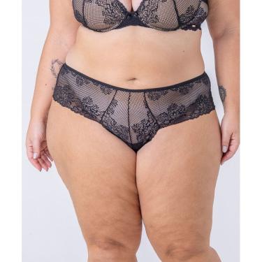 Imagem de Calcinha plus size calesson todo em renda com laterais largas