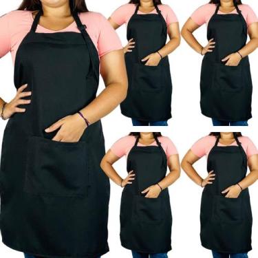 Imagem de Kit 5 Avental Barato Garçom Restaurante Cozinha Lanchonete - NFA, Pret