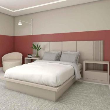 Imagem de Kit Quarto Sob Medida MDF Casal com 2 Mesas e Cabeceira 2,7m - Casa La