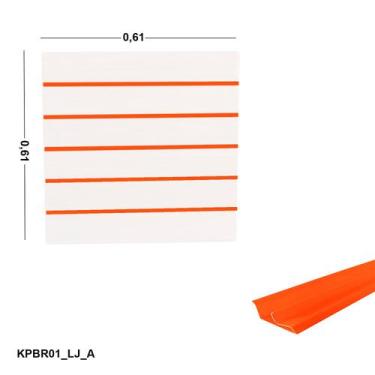 Imagem de Painel Canaletado Branco em Mdf 0,61 x 0,61m com Perfil Pvc Laranja - 