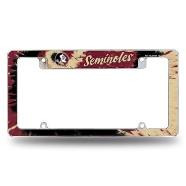 Imagem de Rico Industries NCAA Florida State Seminoles Tie Dye 30,48 cm x 15,24 cm Moldura de placa automotiva para carro/caminhão/SUV