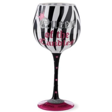 Imagem de Mud Pie Taça de vinho pintada à mão Rainha das Velas