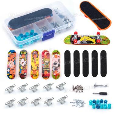 Imagem de Kit Com 5 Brinquedo Skate de Dedo com Acessórios Fingerboard - BBACOME
