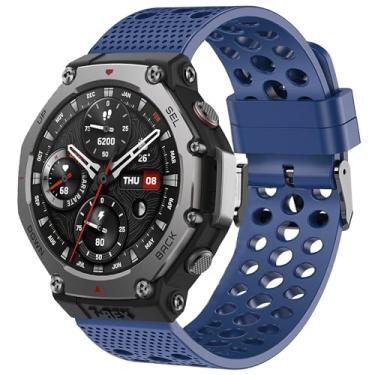 Imagem de Compatível com pulseiras Amazfit T-Rex 3, Lamshaw de liberação rápida de 22 mm, pulseira esportiva de silicone de 20 mm compatível com Amazfit T-Rex 3 de 48 mm, Balance, Cheetah Pro, Cheetah Round,