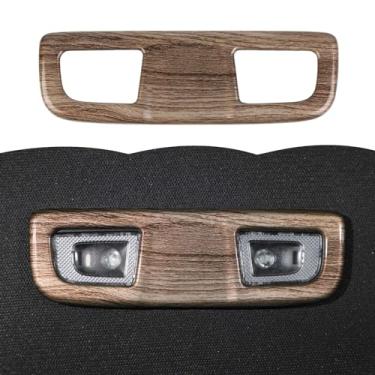 Imagem de RT-TCZ Luz de leitura traseira de telhado painel guarnição capa decoração acessórios interiores compatíveis com Chevrolet Silverado 2019-2023, para GMC Sierra 2019-2023, grão de madeira