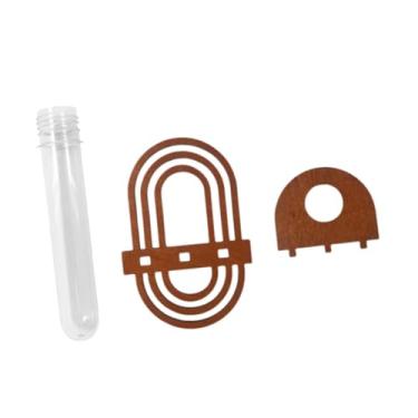 Imagem de Generic Vaso hidropônico para parede, prateleira de madeira para sala de estar, cozinha, janela, decoração fácil de instalar, estação de propagação de plantas, Prateleira Oval de 3 Camadas