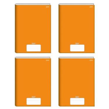 Imagem de Kit com 4 Cadernos Brochurão 96 Folhas Laranja 20cmx27cm Jandaia