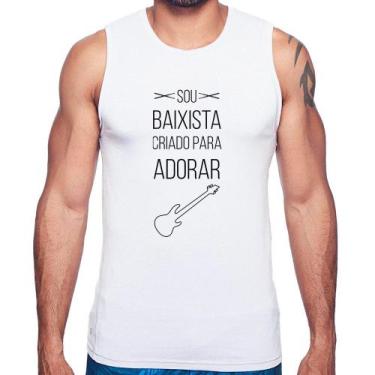 Imagem de Regata Sou baixista criado para adorar - Foca na Moda, Branco, P
