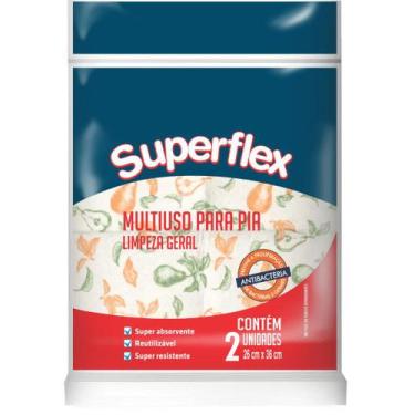 Imagem de Pano Para Limpeza De Pia Estampado Superflex - 26cm X 36cm - 02 Folhas