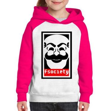 Imagem de Moletom Infantil Fsociety - Foca na Moda, Branco, Rosa, 4