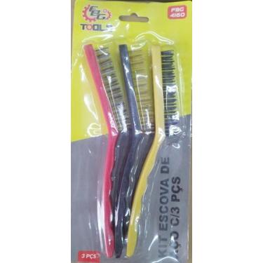 Imagem de Kit 3 Super Escovas Para Limpeza em Aço Carbono Latão e Nylon 4160 - F