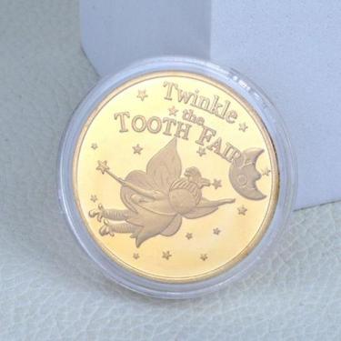 Imagem de Moeda Fada Do Dente Leite Tooth Fairy Dourada Case Acrílico - TDR