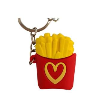 Imagem de Chaveiro Emborrachado Coca Cola Batata Hamburguer Fast Food - Kawaii, 