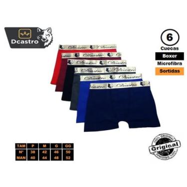 Imagem de Kit c/6 cuecas box cores sortidas - Dcastro, G