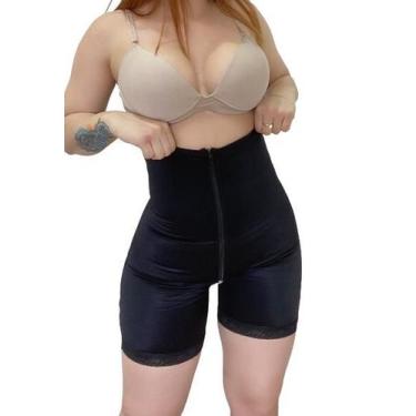 Imagem de Short Modelador Feminino 4 Barbatanas Tecido Duplo Com Zíper - Fanátic