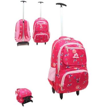 Imagem de Mochila De Rodinha Juvenil Feminina Escolar Viagem - Baolin, Rosa