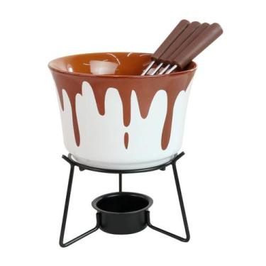 Imagem de Conjunto Fondue Chocolate De Ceramica 6 Peças 385ml - CASITA
