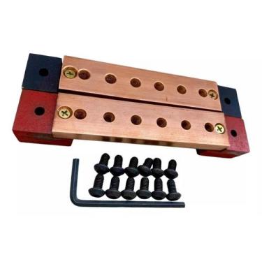 Imagem de Par De Barramento De Cobre 6 Vias 1cm Eapessura - ALL SERIES STORES