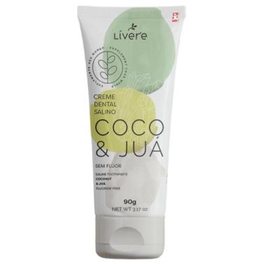 Imagem de Creme dental salino sem fluor coco e jua 90g - livere - Lívere
